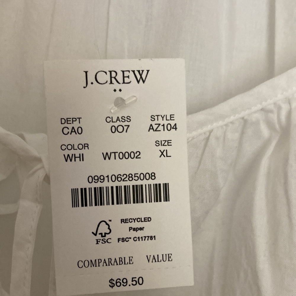 JCrew Factory raglan cotton popover with embroidery - Picture 2 of 6